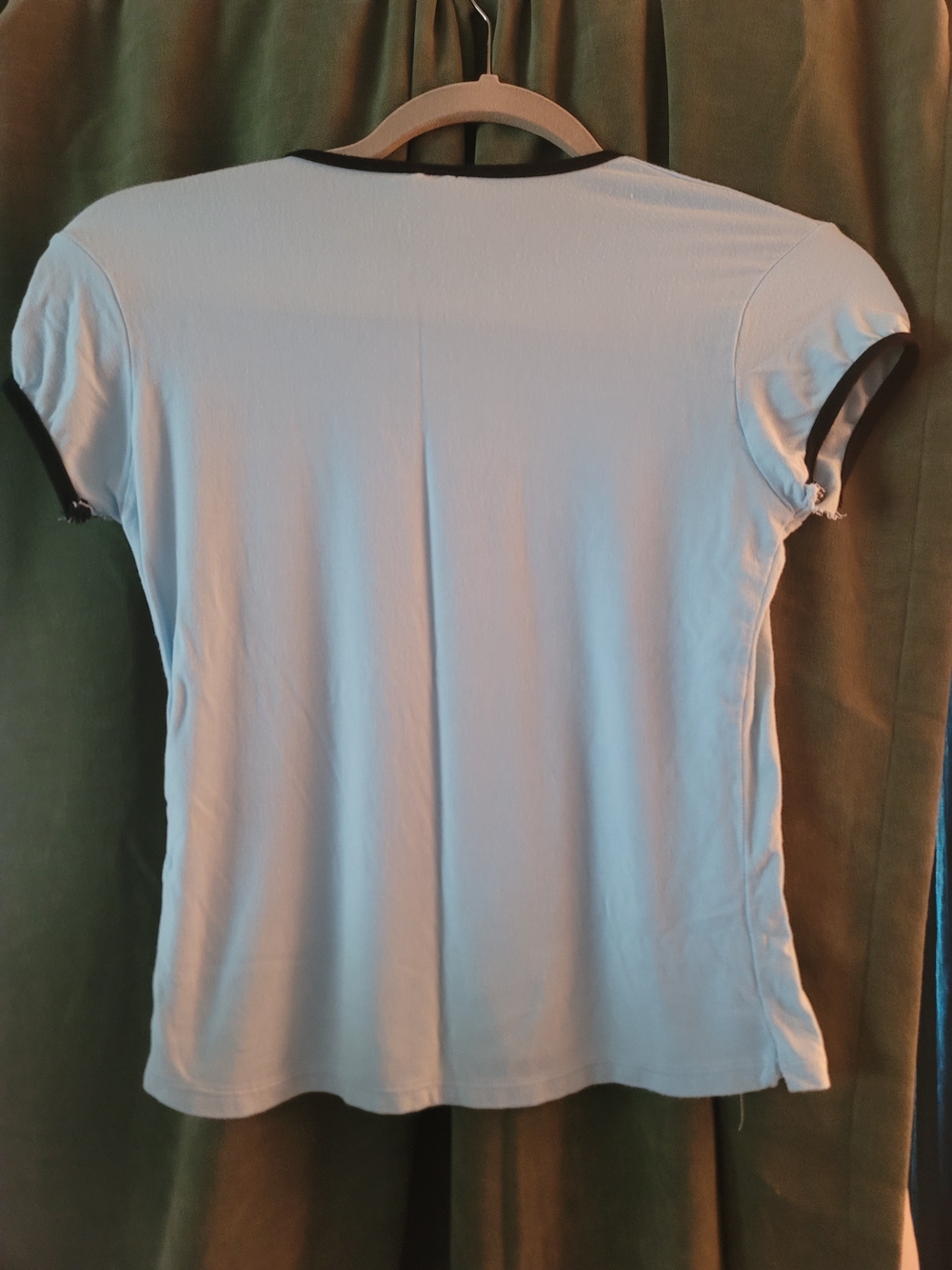 omighty Light Blue Ringer Tee with Black Trim - Picture 2 of 4